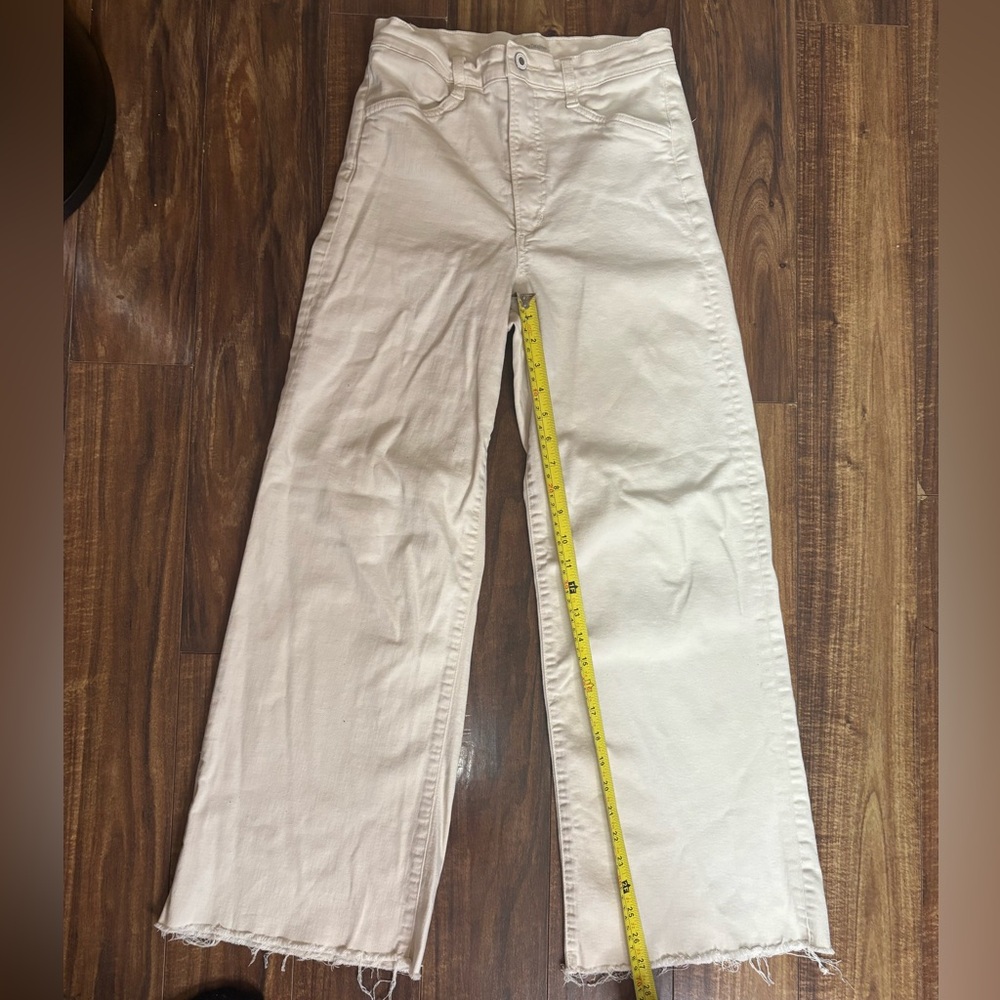 Favorite daughter mischa super high rise wide leg flare gardenia size 26 cream
